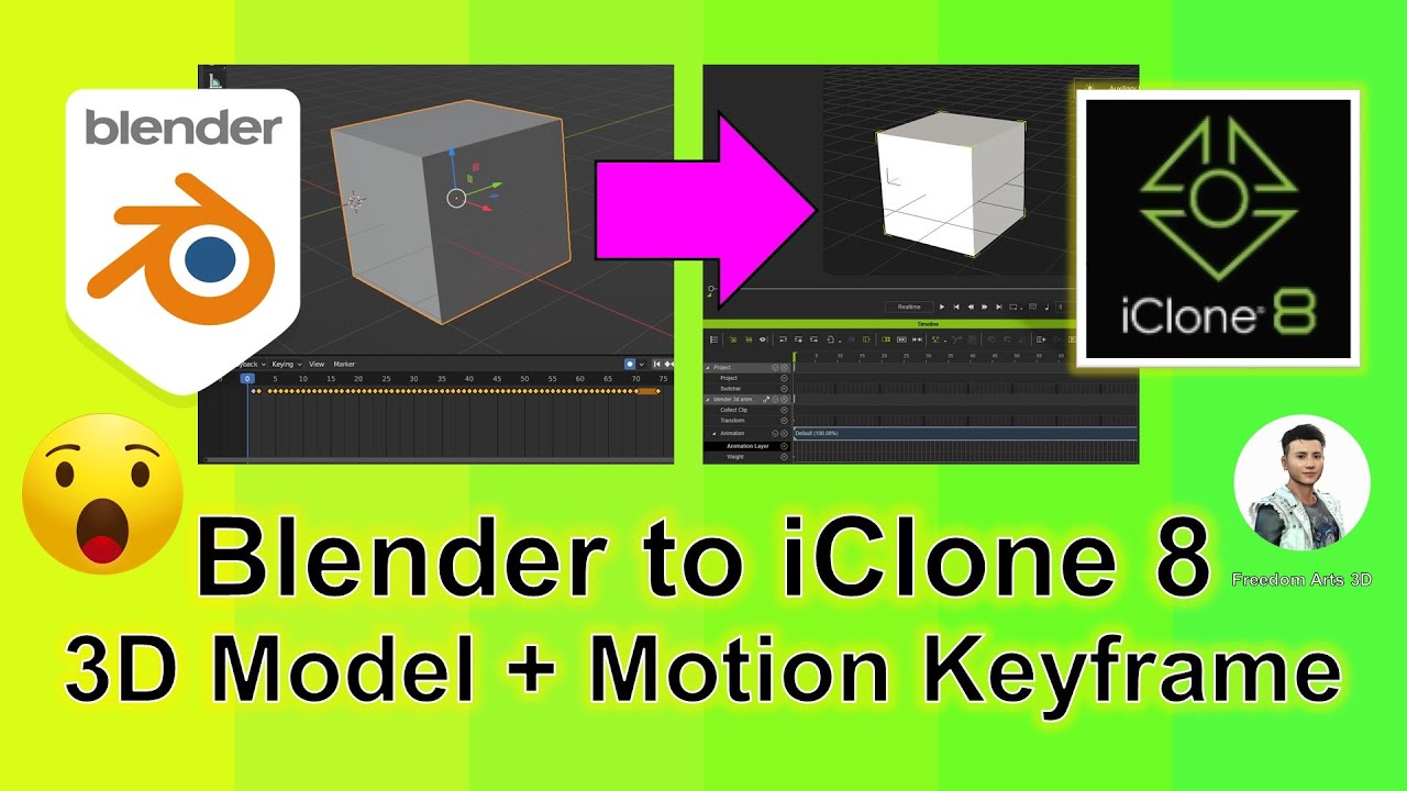 Blender 3D Model to iClone 8 with Motion Animation Keyframe – Tutorial