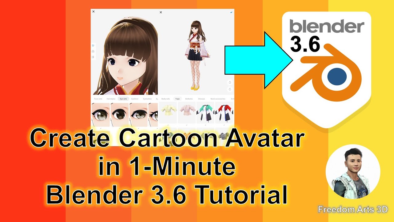 Create Cartoon Manga 3D Avatar in 1-Minute – Blender 3.6 Tutorial – Vroid Studio