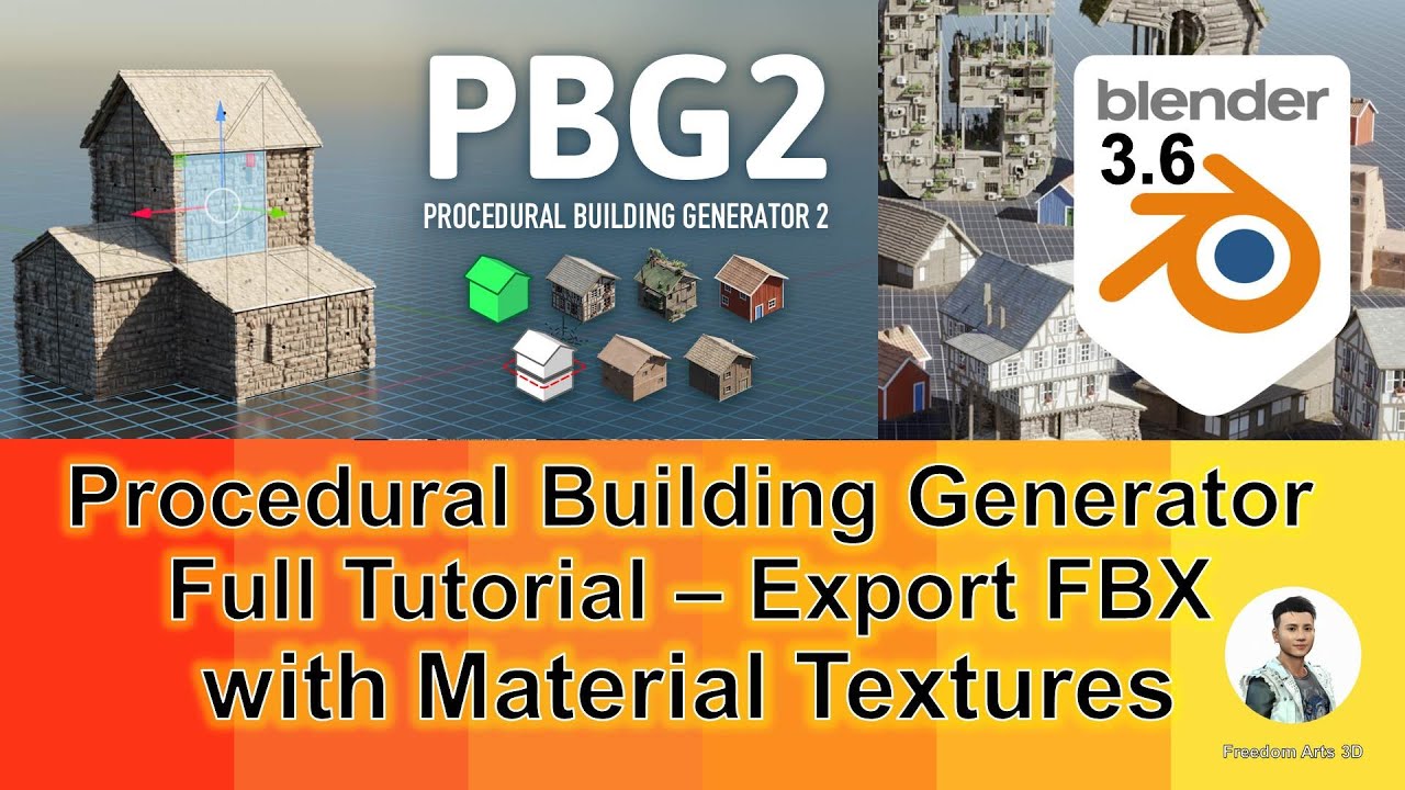Procedural Building Generator 2 – Blender 3.6 Tutorial – Generate & Export FBX
