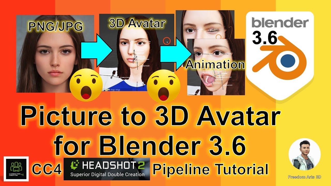 Picture to 3D Avatar – Blender 3.6 with Headshot Plugin in Character Creator 4