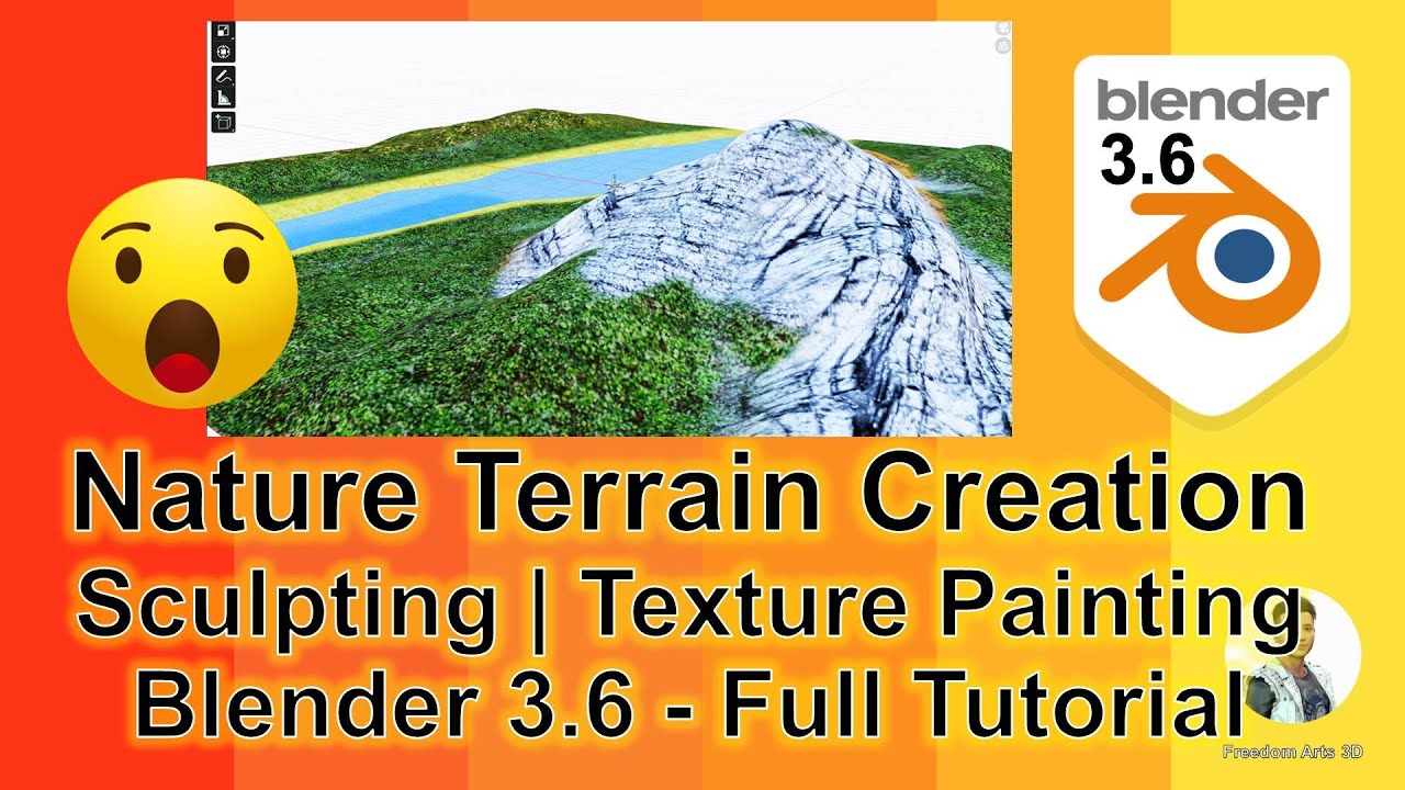 How to create a Terrain – Blender 3.6 Tutorial | Material | Sculpting | Painting
