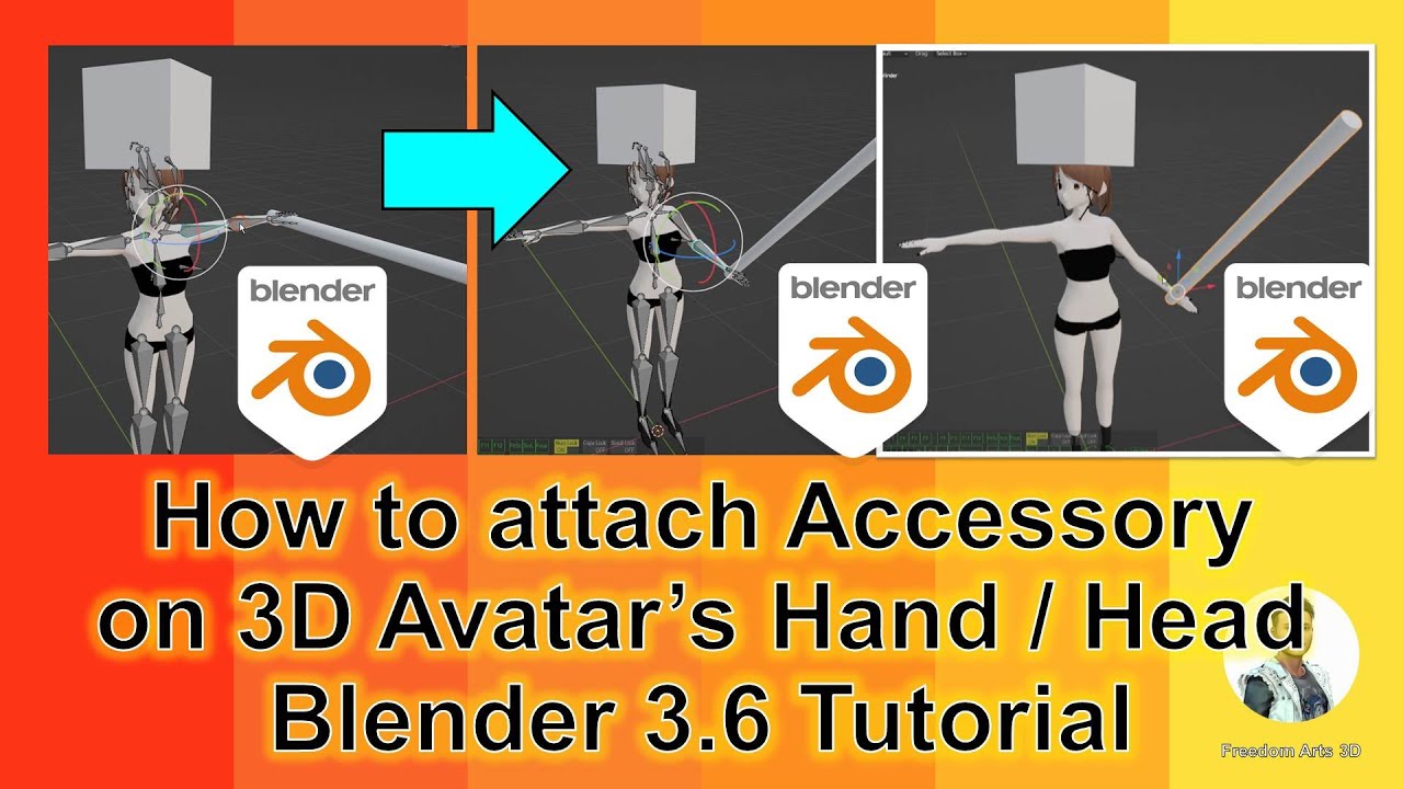 How to attach accessory on 3D Avatar – Blender 3.6 Tutorial – Rigging | Bind | Armature