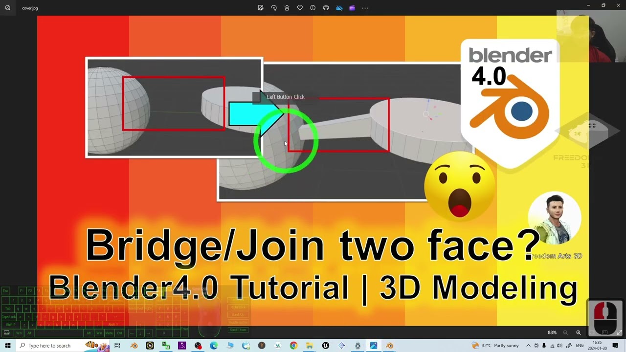 Bridge & Join Faces in Blender 3D Model Meshes | Edit Mode | Tutorial