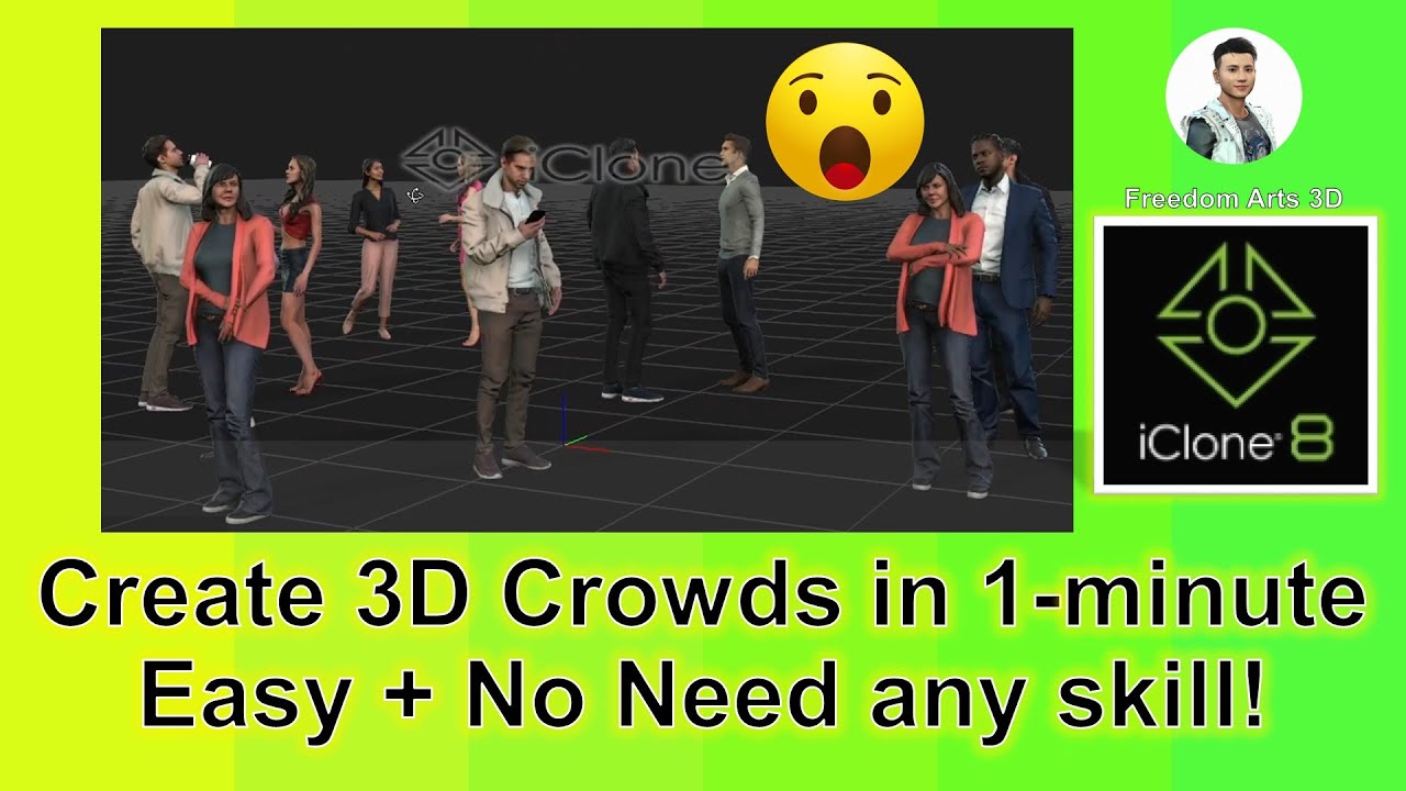 Create 3D Crowds in 1 minute – Easiest Way | iClone 8 Tutorial