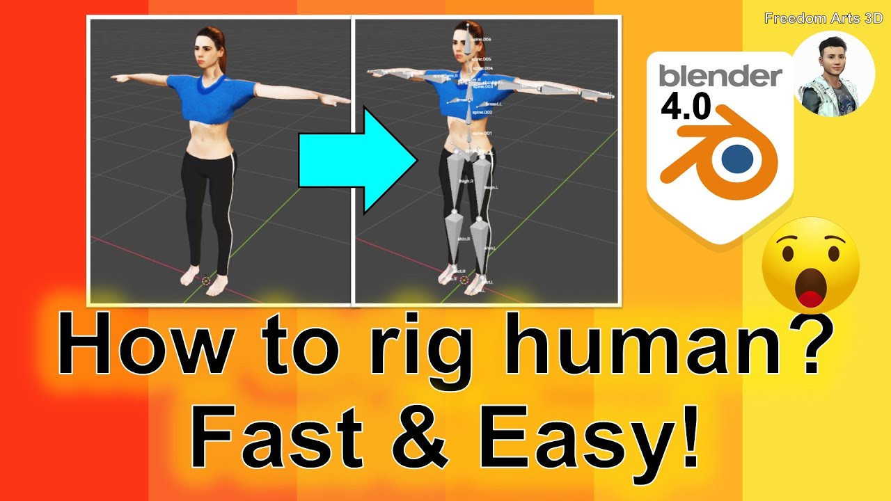 How to Rig Humanoid 3D Avatar | Blender Tutorial | Rigging | Skeleton | Bone | Skin Weight