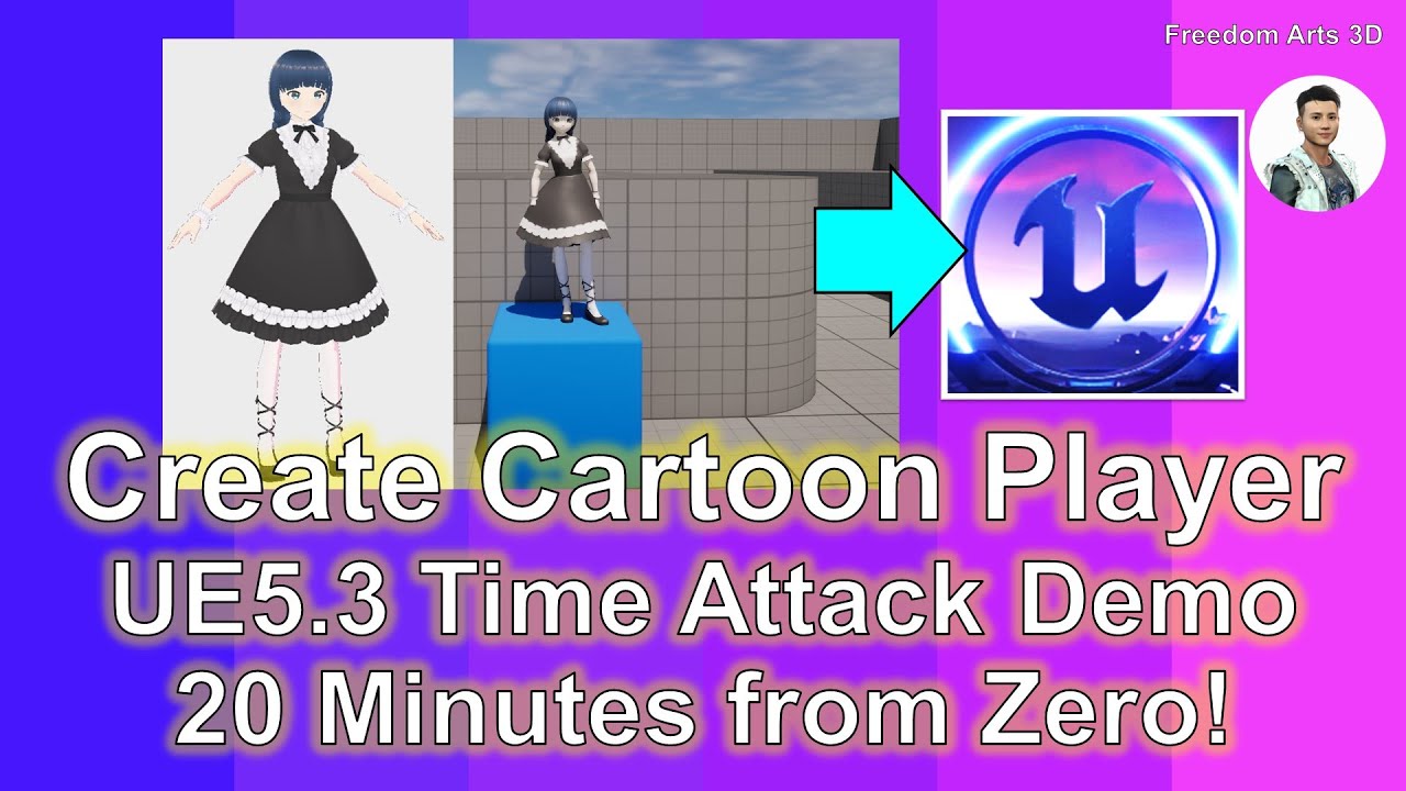Create Cartoon Player Avatar from zero | Time Attack | Unreal Engine 5 | UE5
