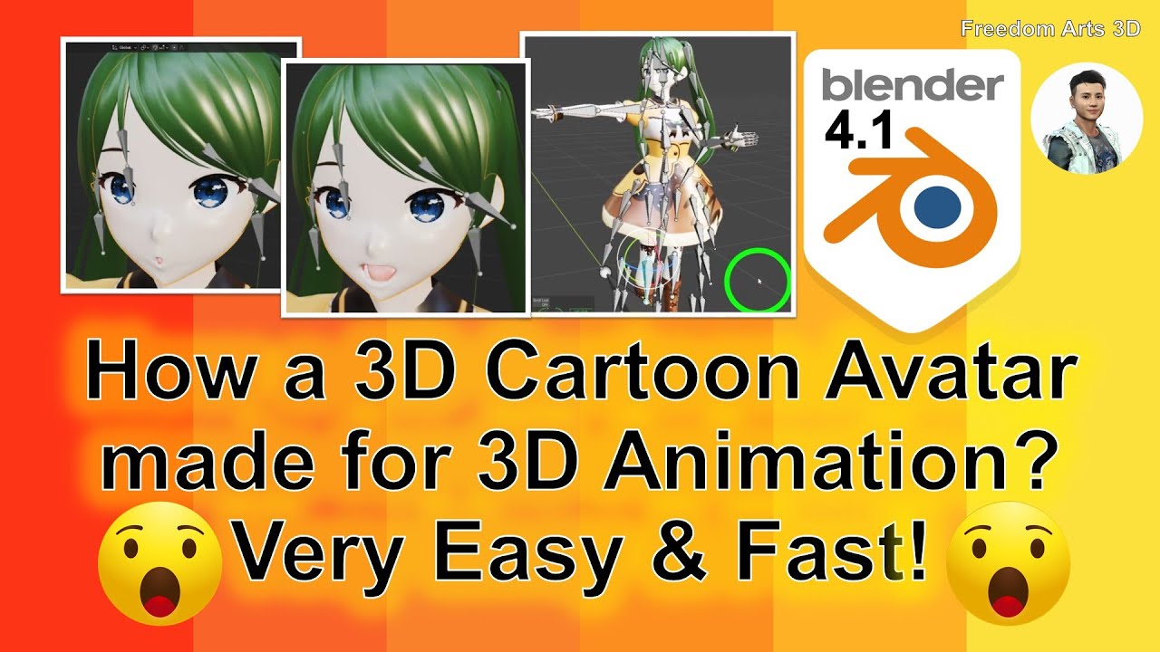 How a 3D Cartoon Avatar made for 3D Animation | Vroid + Blender 4.1 | Material Baking | Tutorial