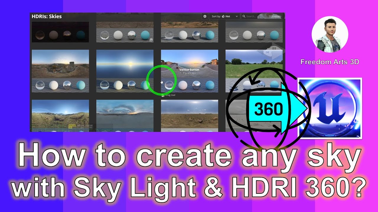 How to create any sky with sky light in Unreal Engine 5.3 – HDRI 360 IBL Tutorial