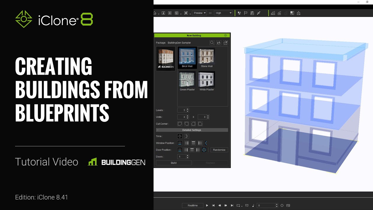 0:01 / 7:38 Creating Buildings from Blueprints | iClone BuilidingGen Plug-in Tutorial