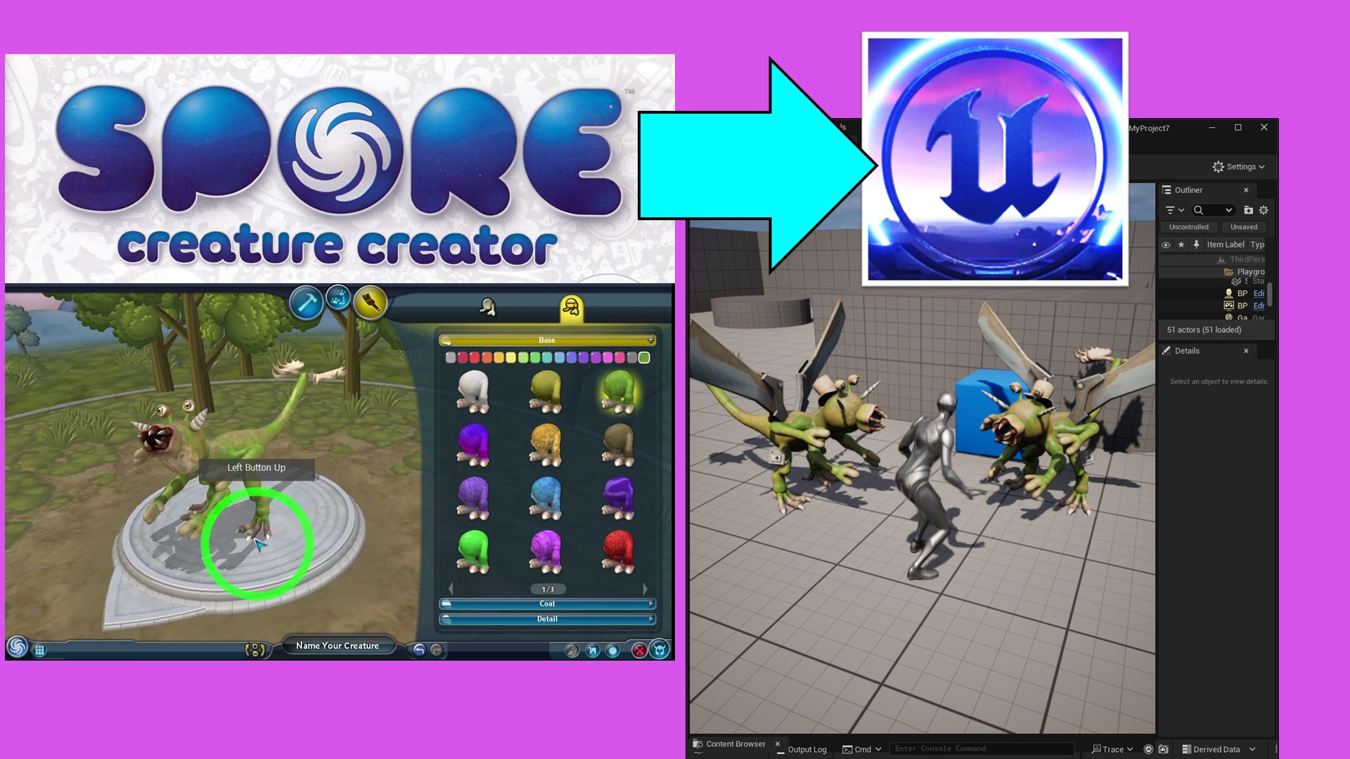 Spore Creature Creator to Unreal Engine 5.4 | Tutorial | Animal | Monster Creator