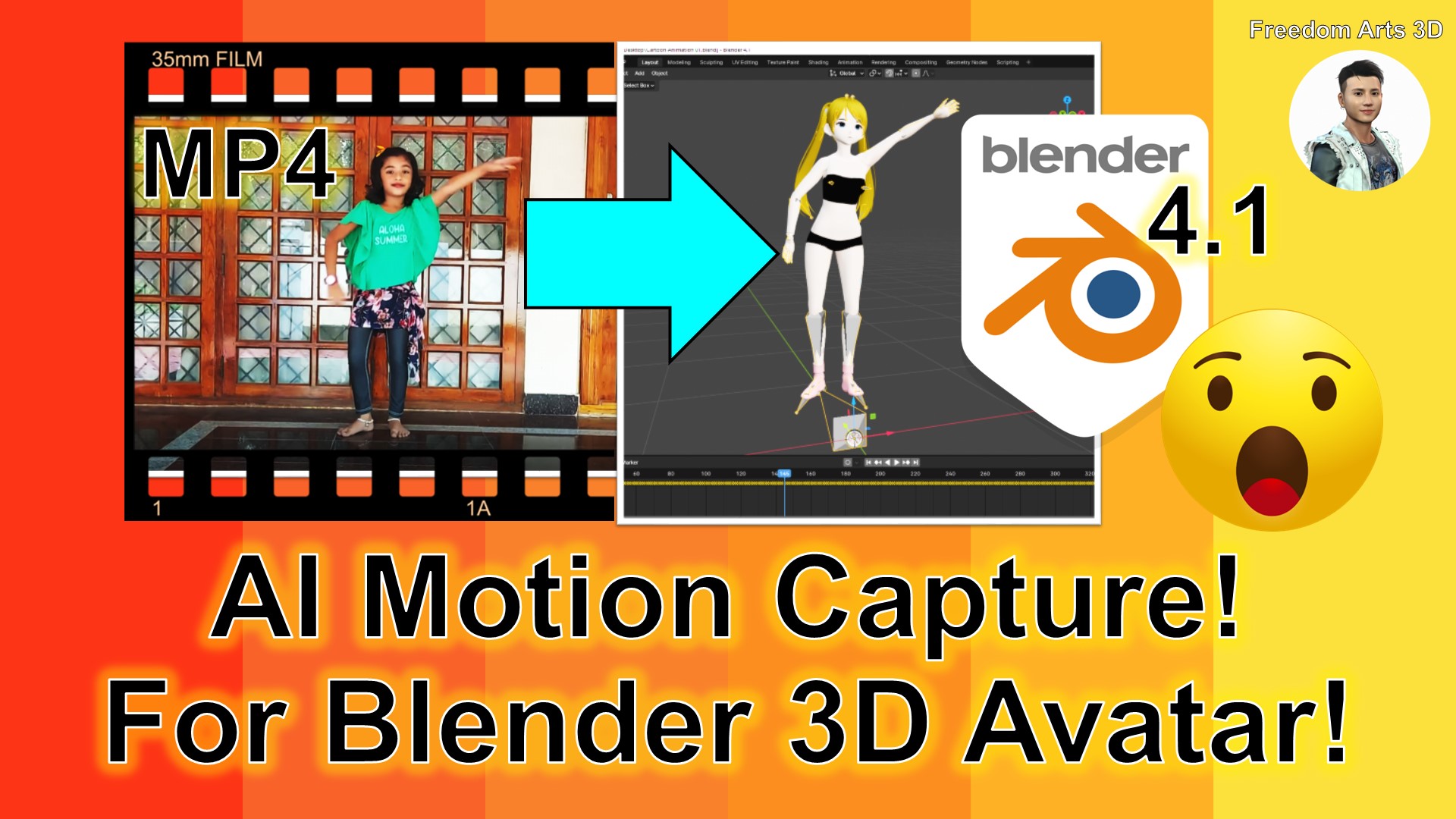 AI Video Motion Capture for Blender 3D Avatar | ThreeDPoseTracker TDPT Animation Tutorial