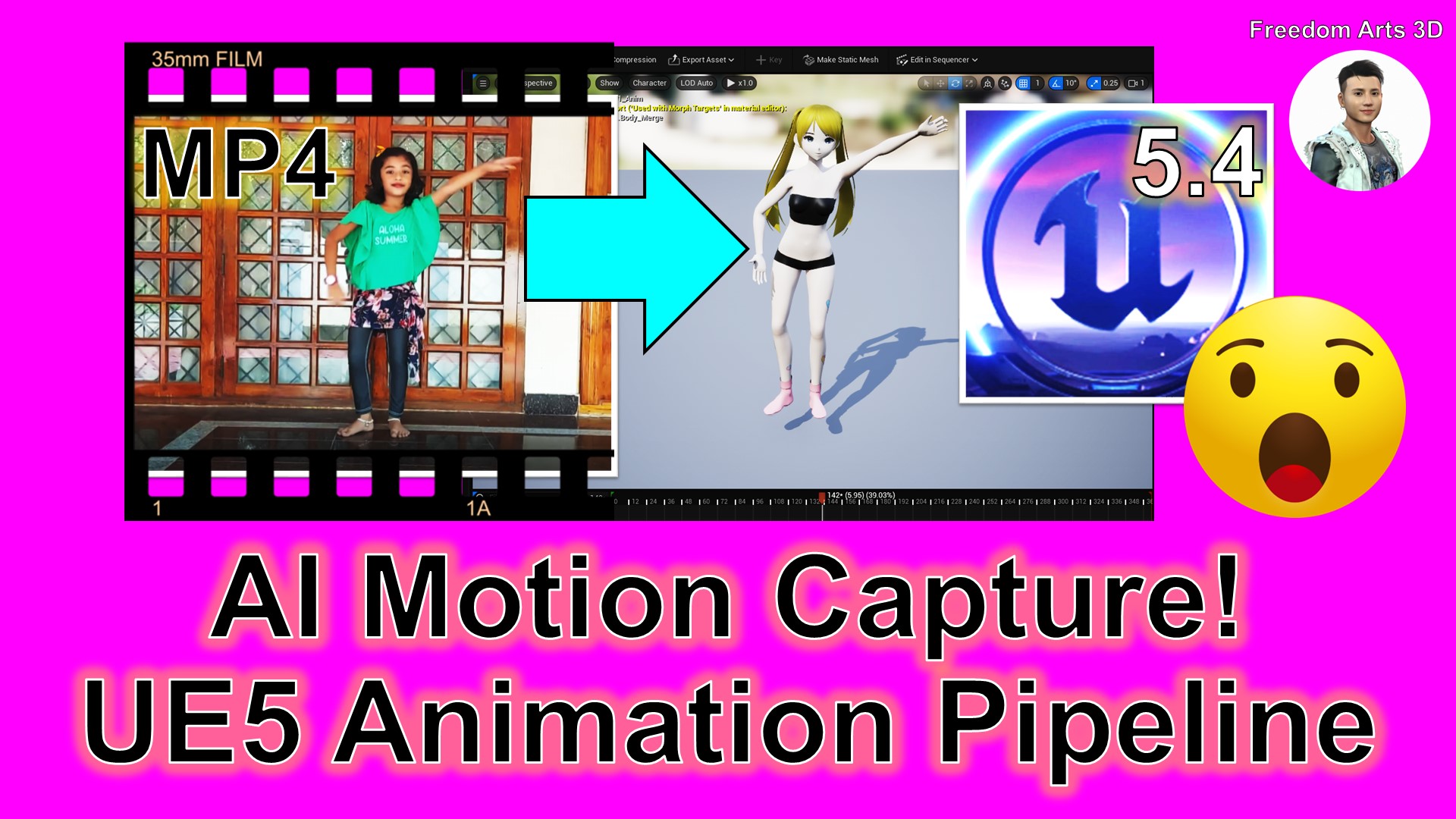Video to Motion | AI Motion Capture for Unreal Engine 5 Game Avatar | ThreeDPoseTracker