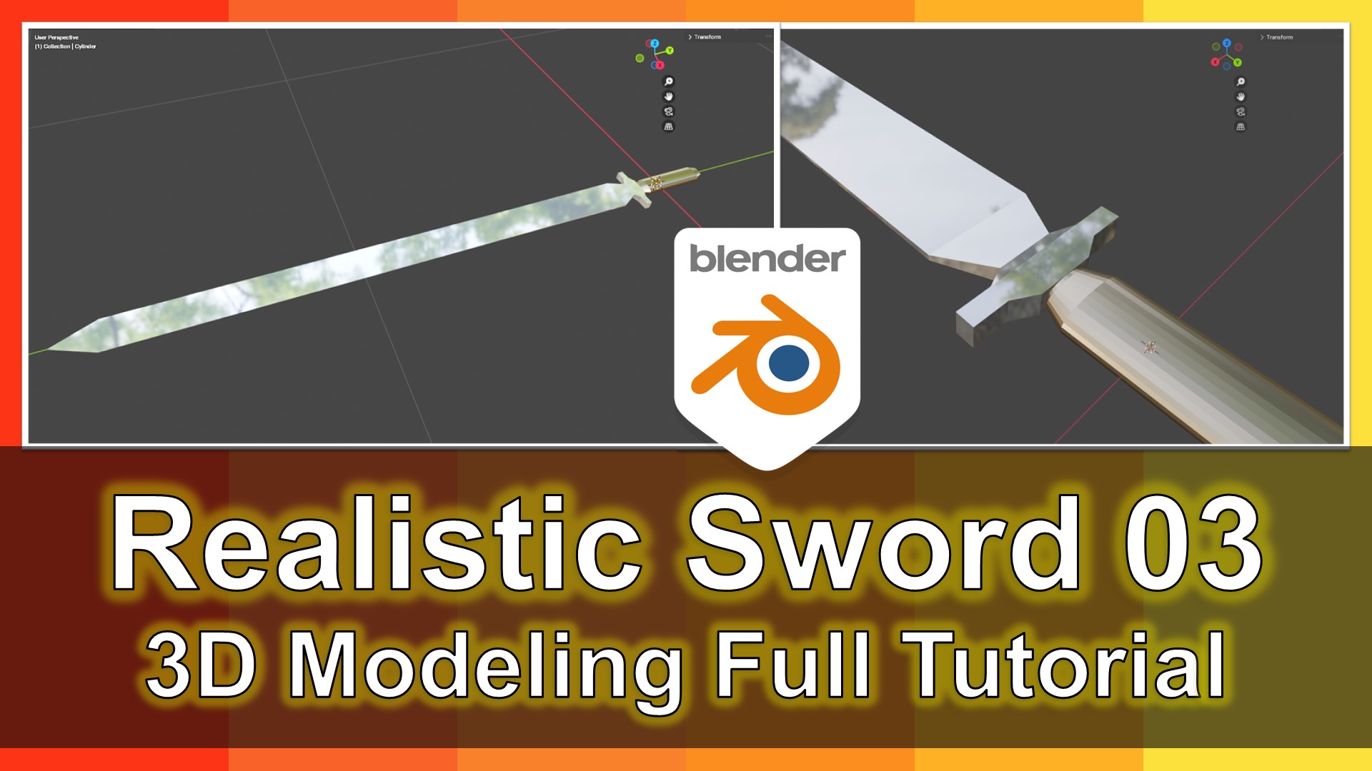 Blender 3D Modeling Tutorial | Sword 03 | Metalic Realistic