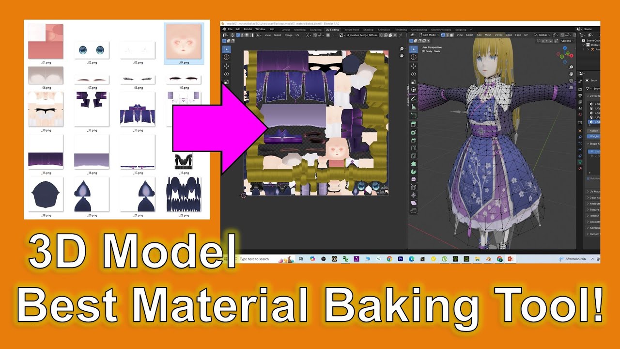 Best Material Baking Tool for all 3D Models – #Blender #UnrealEngine #CC4 #iClone #charactercreator