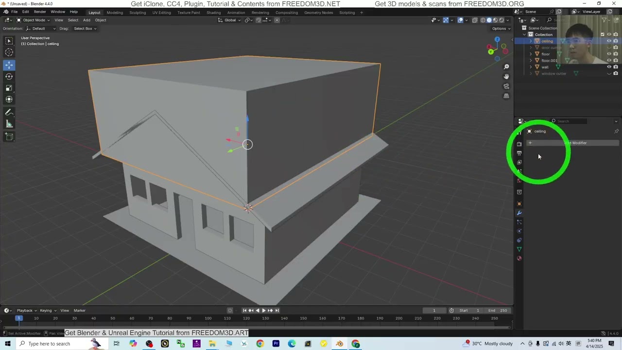 Blender Interactive Small House – Blend & FBX Full Modeling Tutorial #blender #house #tutoria