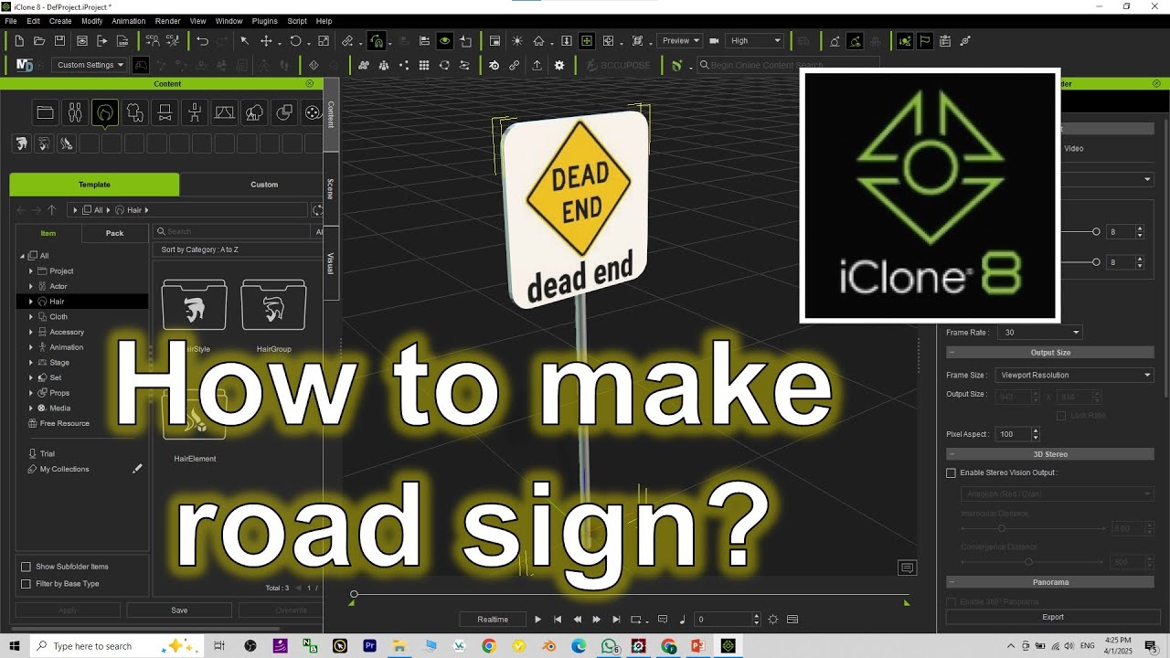 How to make any Road Signs for iClone 8 #iclone #Tutorial #roadsigns #howto #3danimation #3dmodeling