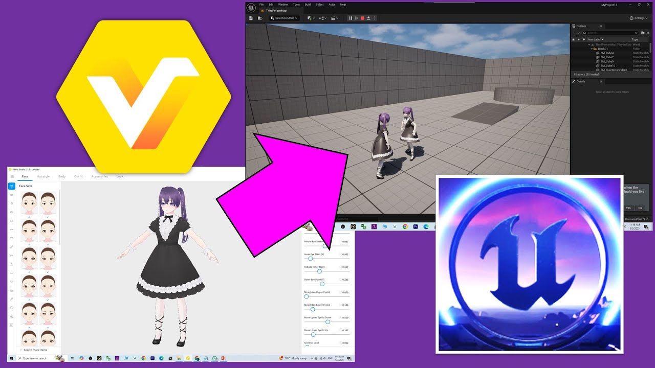 Vroid Studio to Unreal Engine Player & NPC – Full Tutorial Game Dev #vroid #ue #ue5 #unreal #gamedev