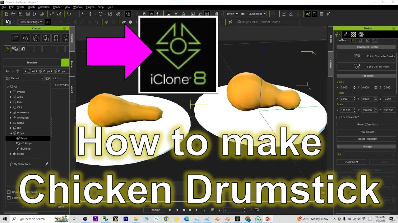 iClone 8 Chicken Drumstick 3D Modeling with Blender – Tutorial #iclone #chickendrumsticks #tutorial
