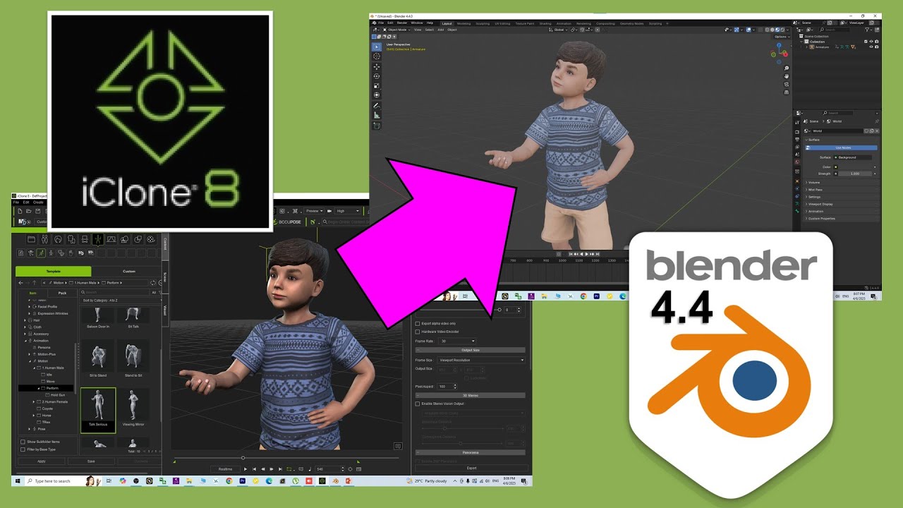 iClone – Blender 4.4 – 3D Animation Pipeline Tutorial #blender #iclone #3danimation #tutorial