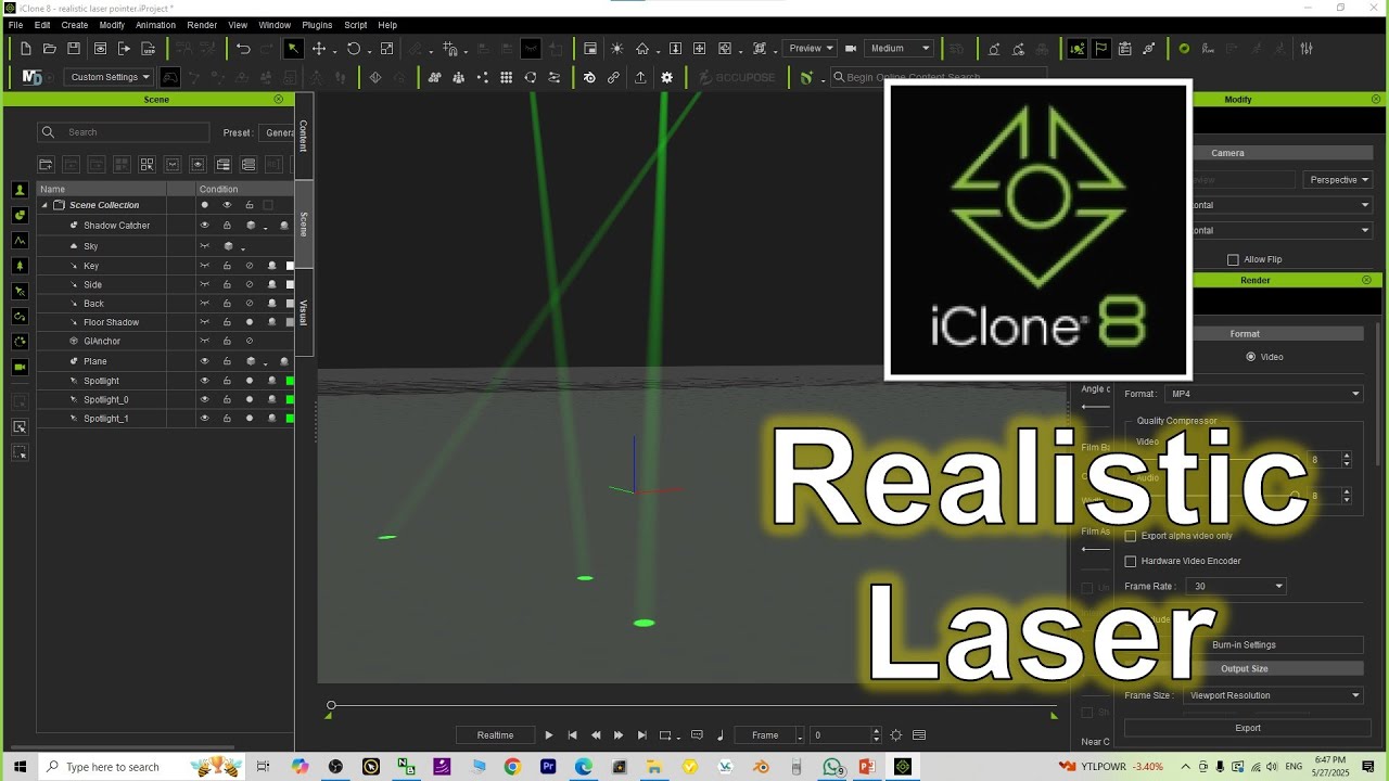 iClone Realistic Laser Beam Tutorial #iclone #laser #light #tutorial #lighting #3danimation